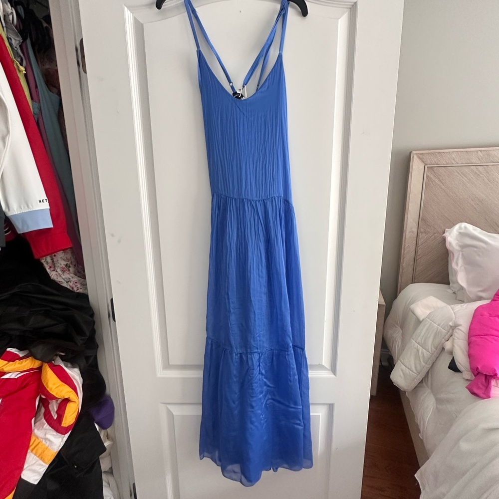 FRNCH Blue Spaghetti Strap Maxi Sundress